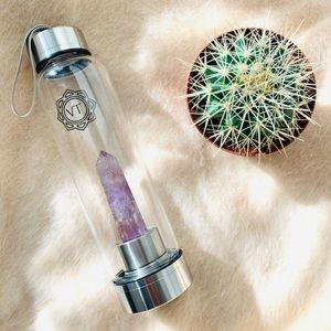 Glass Water Bottle With Crystal